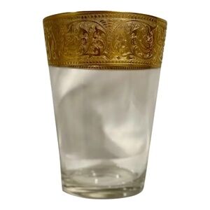 Vintage Culver Style Ice Bucket Gold Baroque Scroll Rim